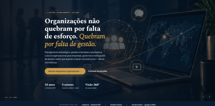 Site B2B para consultoria de gestão e planejamento